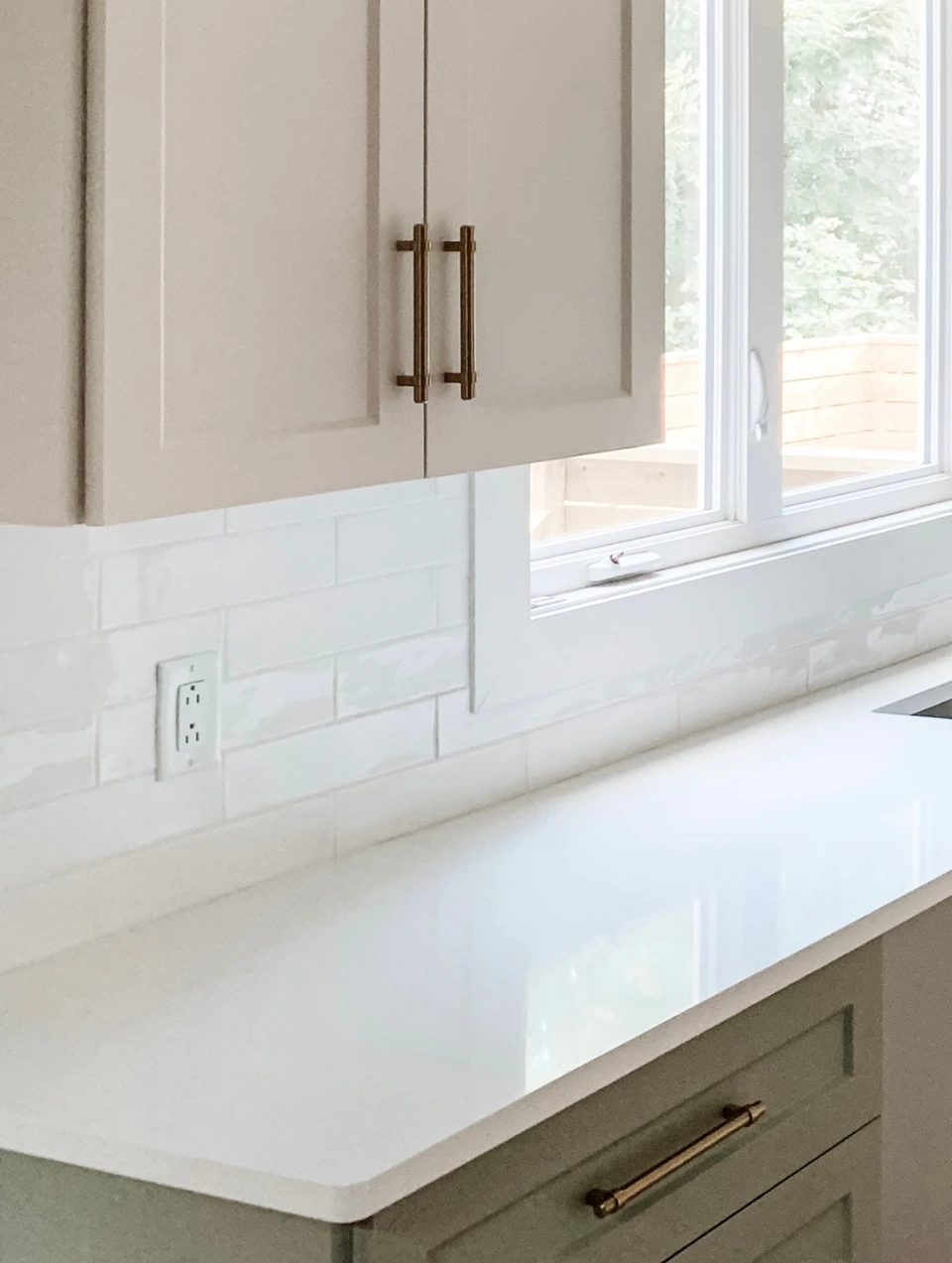 Texture White Subway Tile Kitchen Backsplash