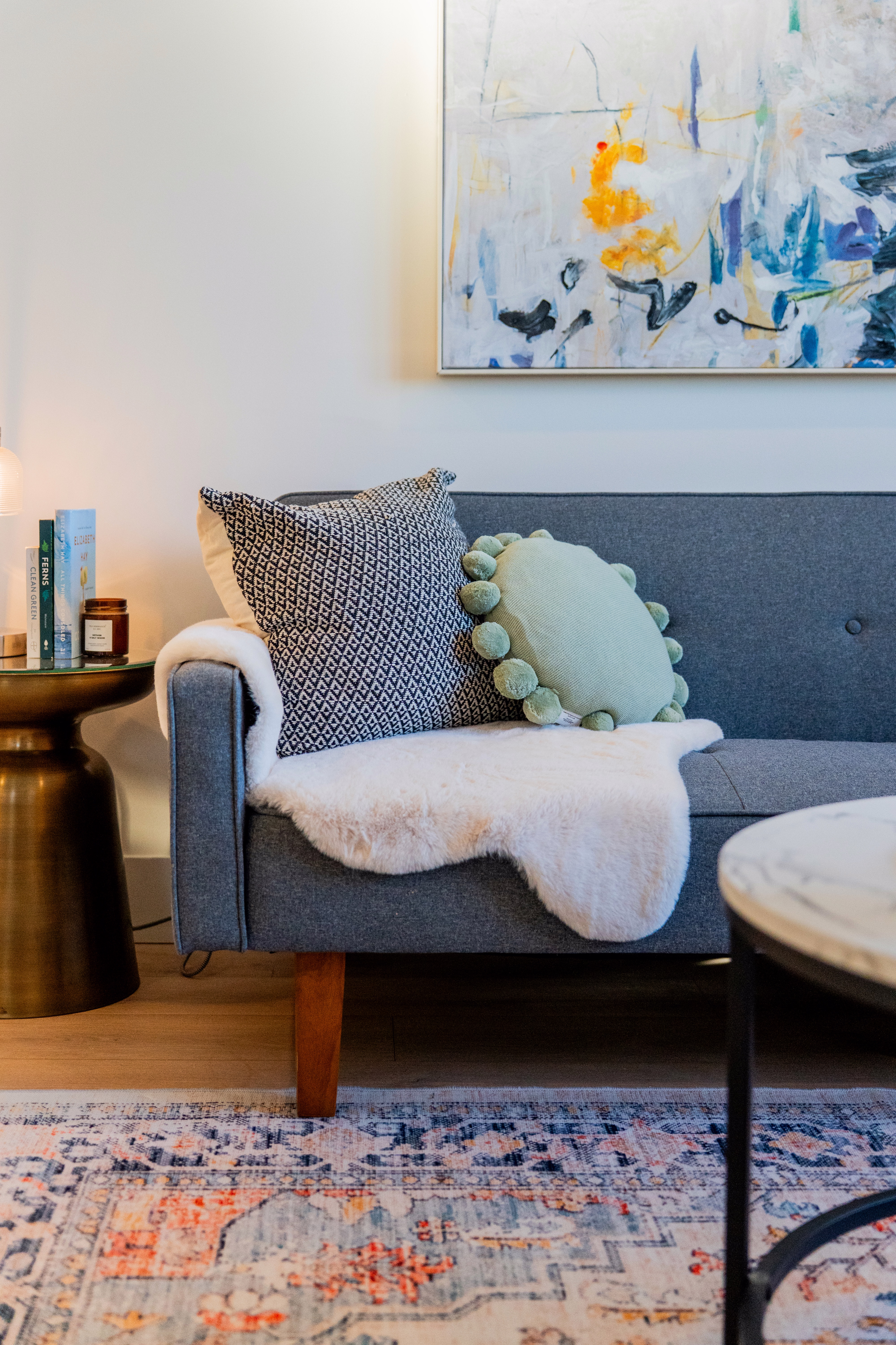 The Bakeapple — Living room chair and artwork