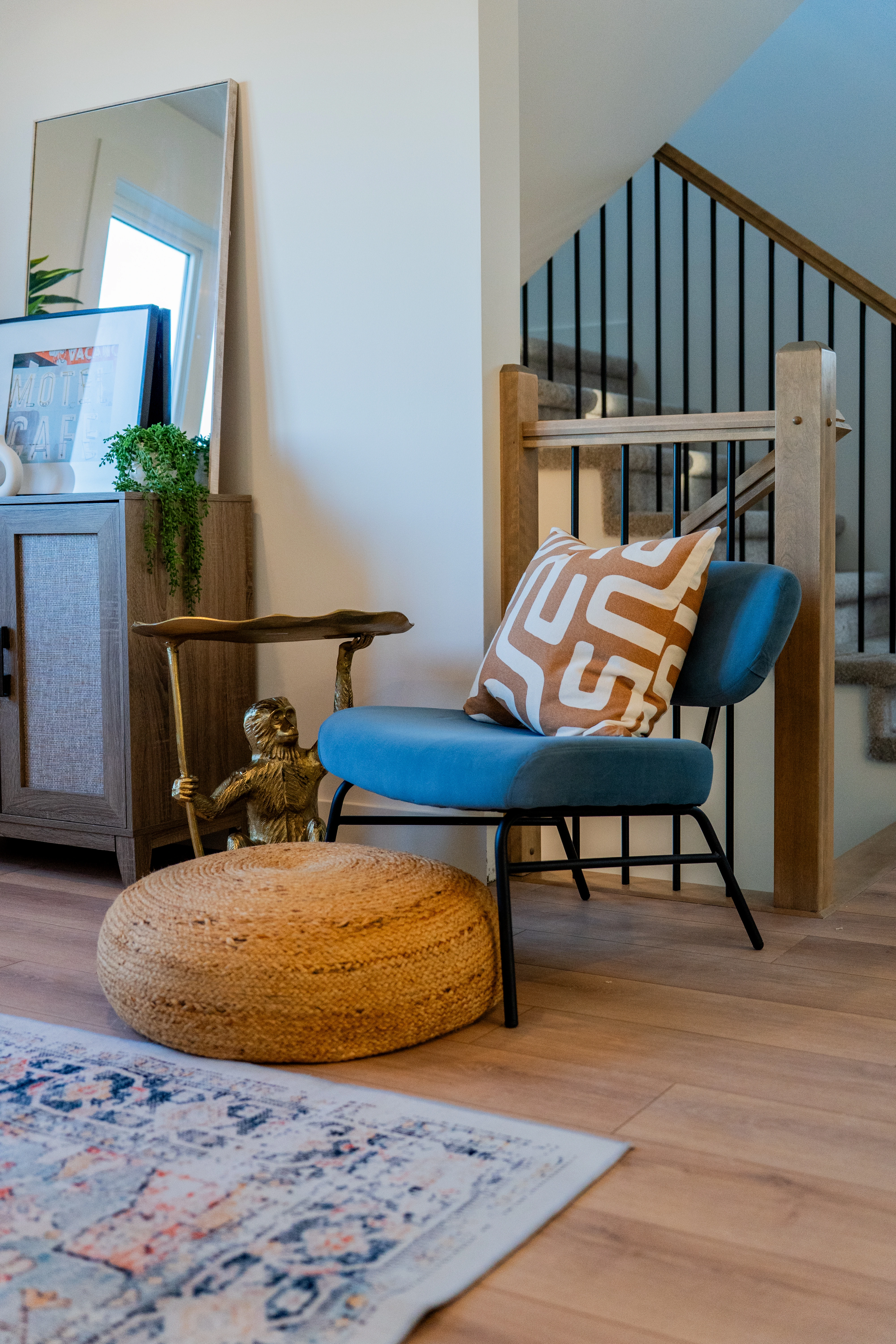 The Bakeapple — Living room and open staircase